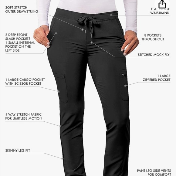 Navy Adar Addition Scrubs for Women - Cargo Drawstring Scrub PantsNWOT - Picture 4 of 12